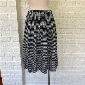 Hi There from Karen Walker - black/white striped pleated midi skirt